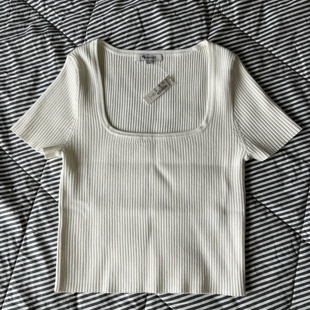 Madewell Square-Neck Crop Sweater Tee
